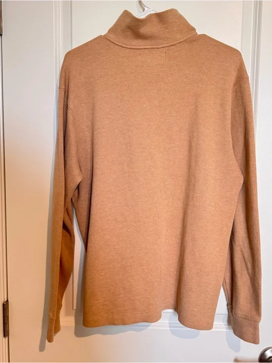 Polo Ralph Lauren 100% Cotton Tan Quarter Zip Pullover Men’s Sz Med - Picture 6 of 6